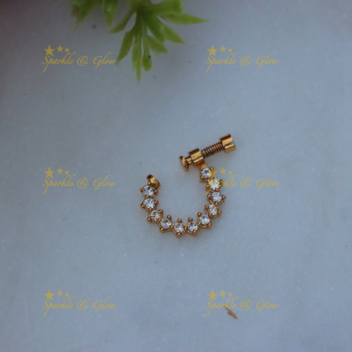 Radiant Gold-Plated Nosepin with Sparkling Stones