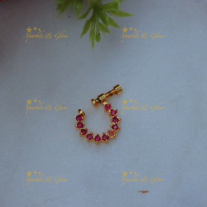 Radiant Gold-Plated Nosepin with Sparkling Stones