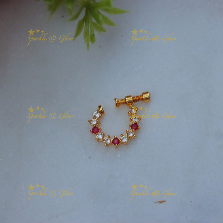 Radiant Gold-Plated Nosepin with Sparkling Stones