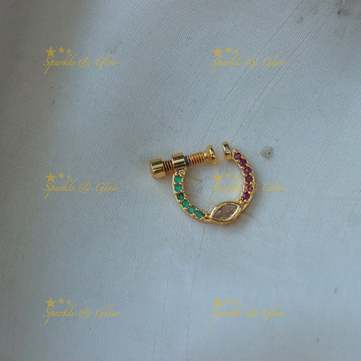 Pink L-Shaped Nose Pin - Simple & Pretty