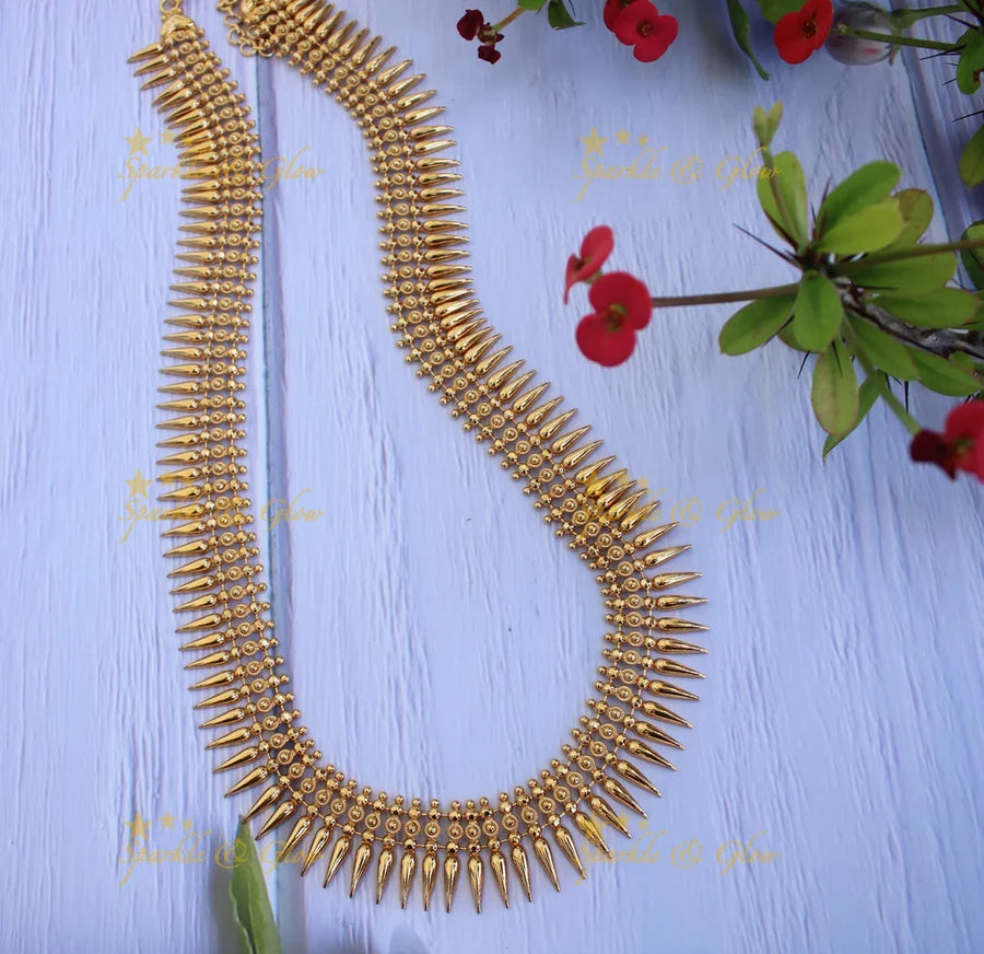 Elegant spike gold polish haram - Sparkle and Glow