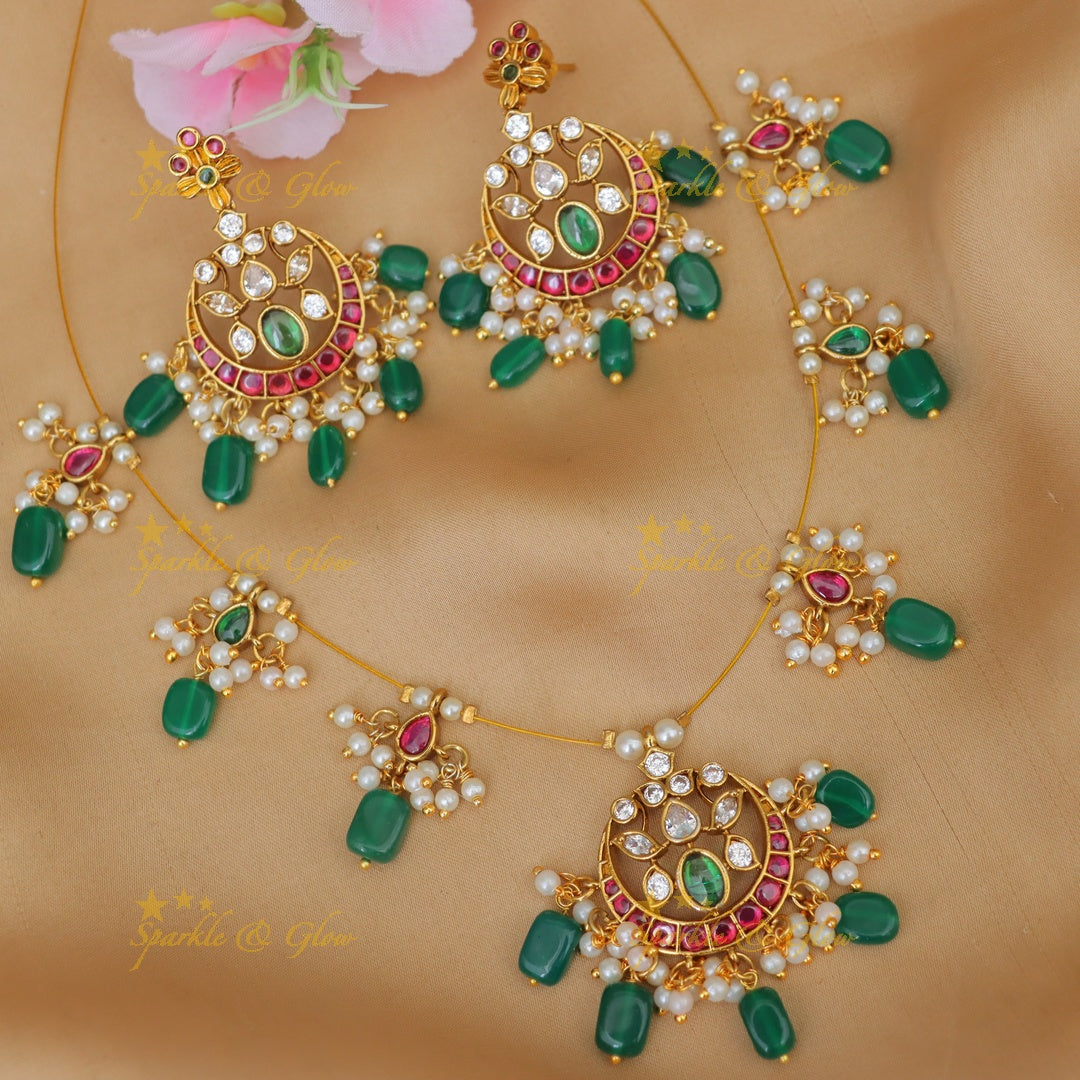 Elegant Jadau Kundan Necklace Set for Festive Glamour