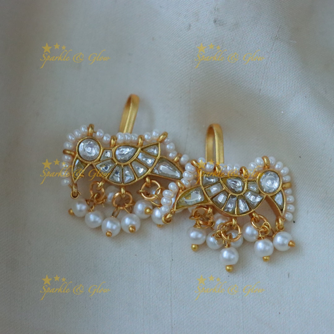 Exquisite Kundan Pearl Earrings for Festive Elegance