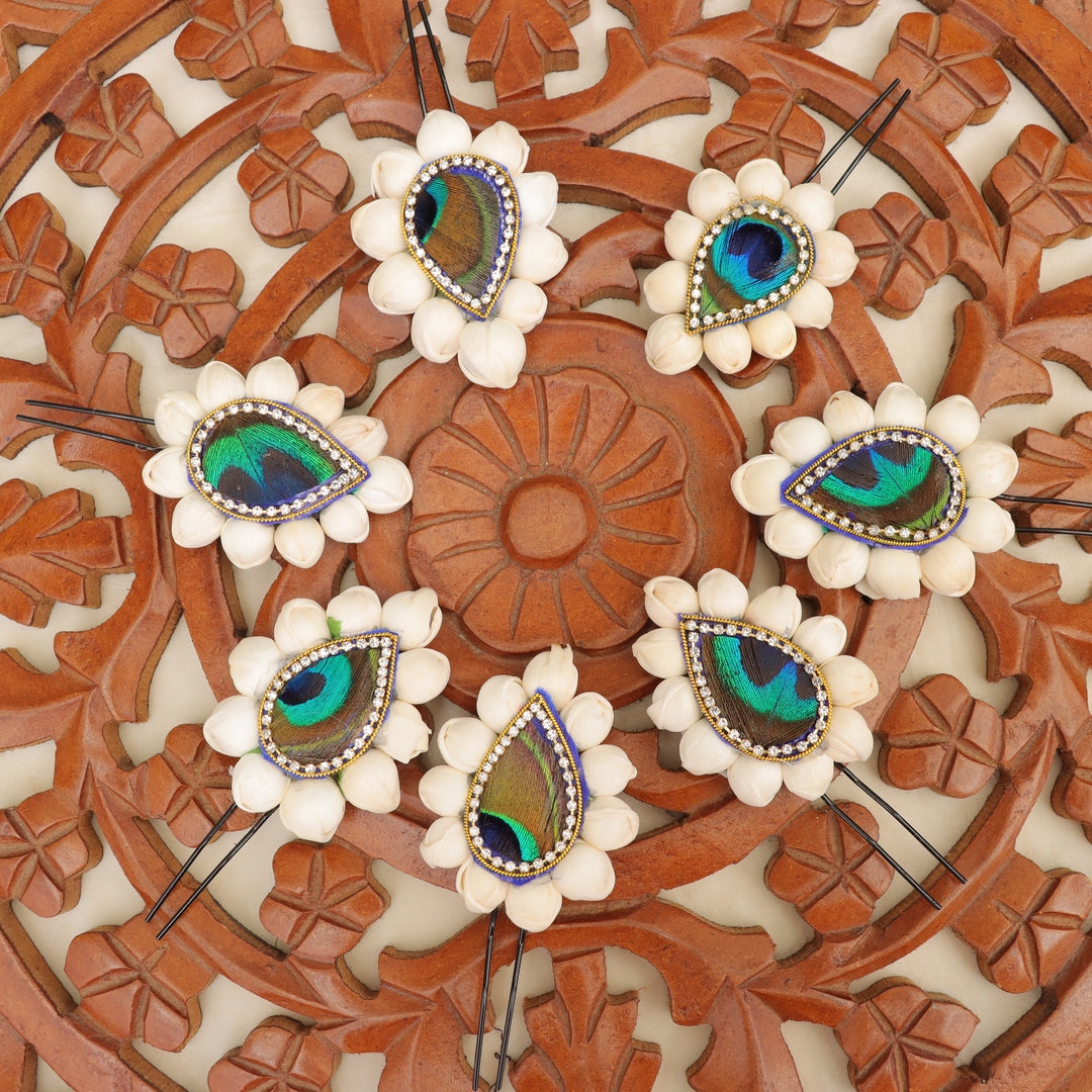 Enchanting Peacock & Shell Hairpins – Wedding Accessory-Single piece