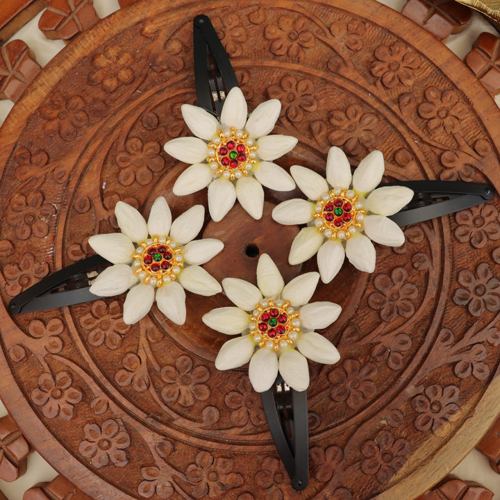 Jasmine Hair Clip - Elegance Perfected for Festivities-Single piece