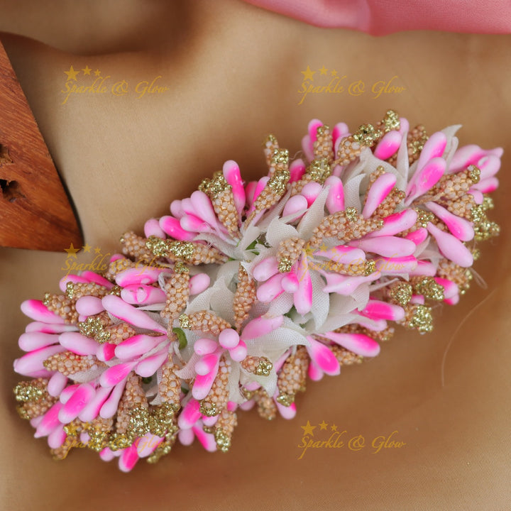 Enchanting Floral Gold Hairclip for Festive Glamour