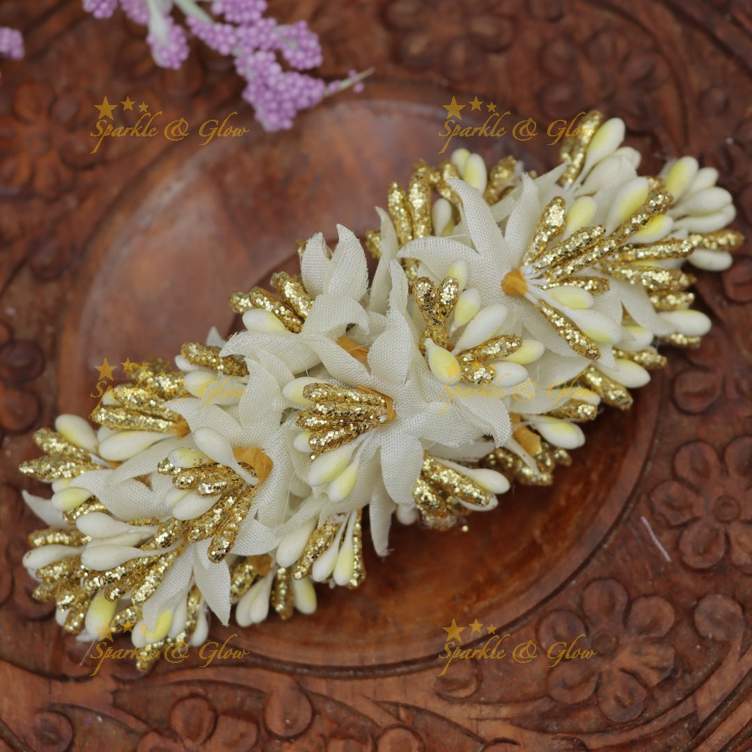 Gold Floral Hairclip for Festive and Bridal Looks