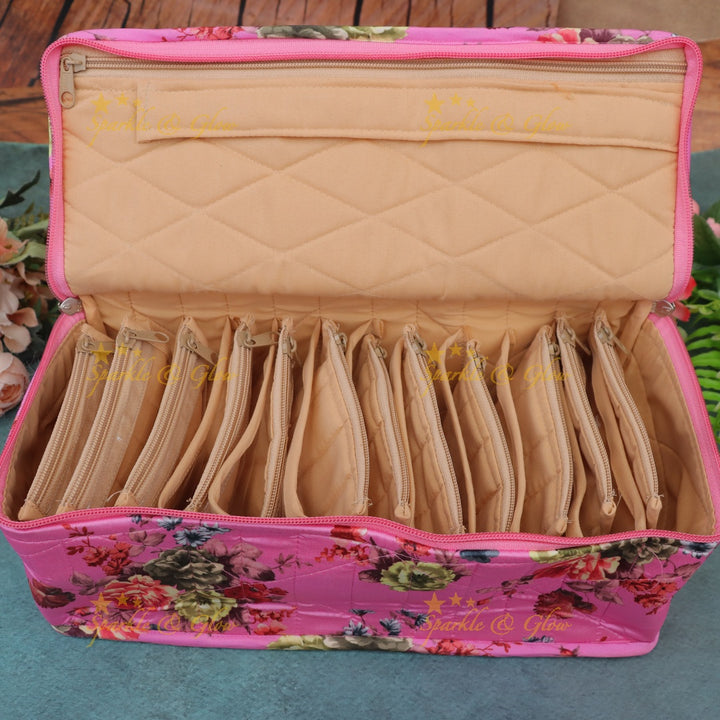 Elegant Floral Jewelry Box with Leaf Accents | Sparkle & Glow