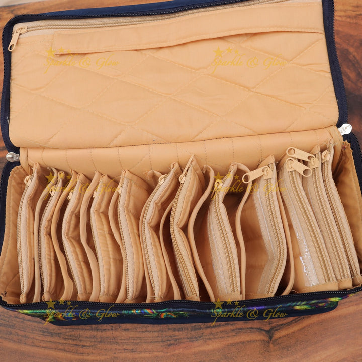 Elegant Peacock Feather Jewellery Organizer Box