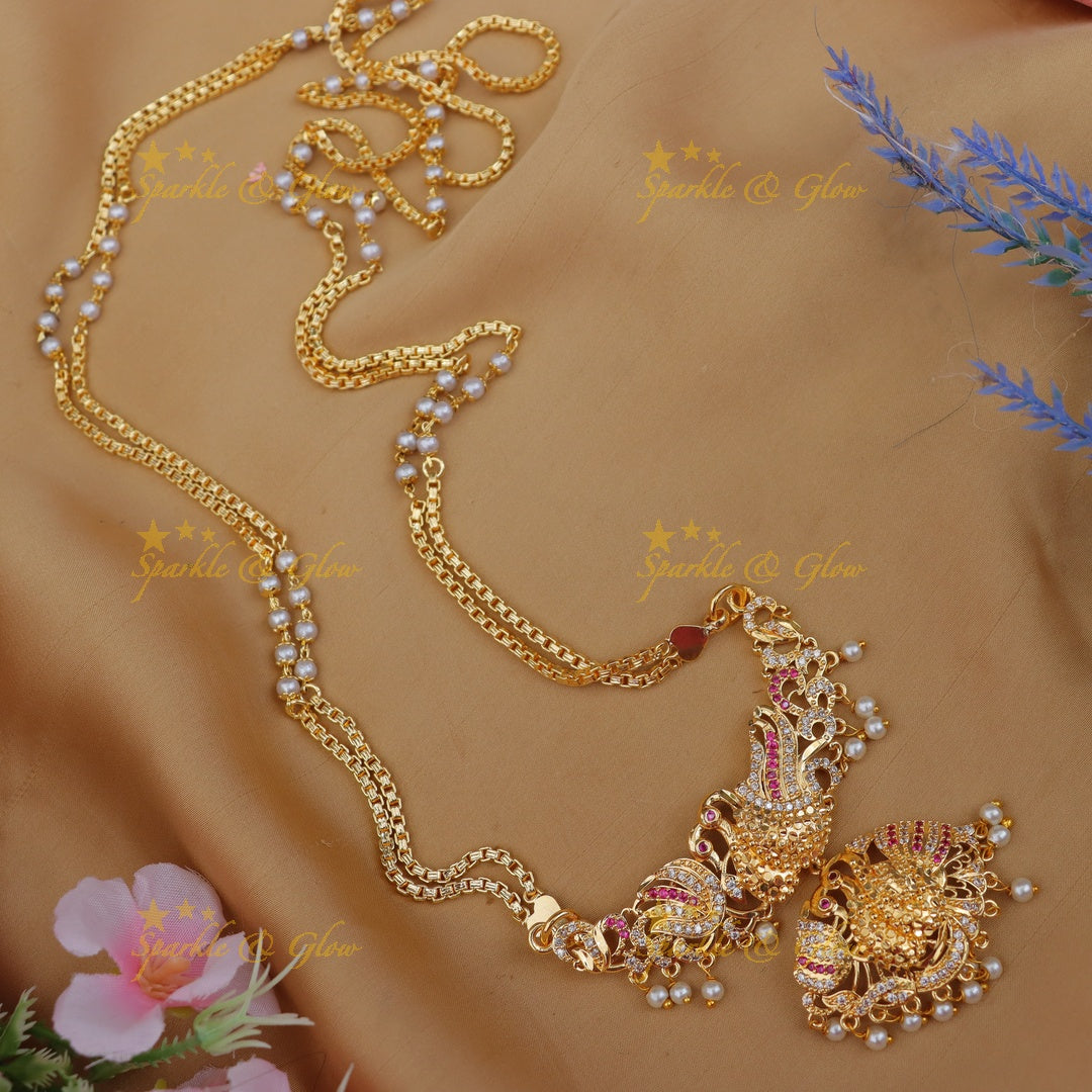 Exquisite Gold Plated Necklace for Weddings - Sparkle & Glow