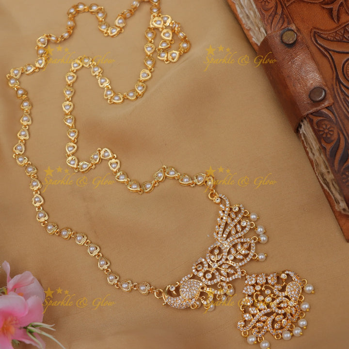 Exquisite Peacock Mango Necklace for Festive Elegance