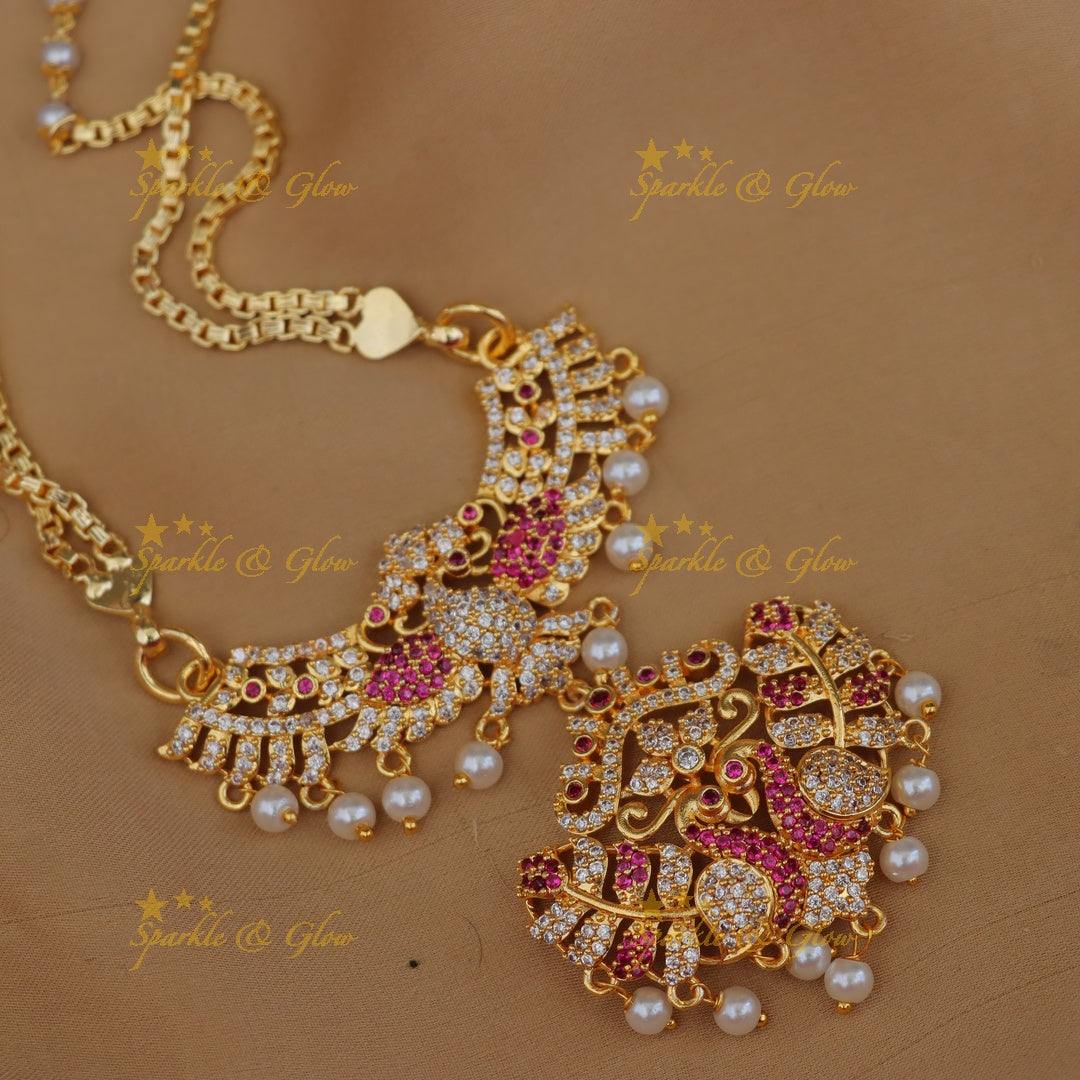 Exquisite Peacock Pendant Necklace | Premium Imitation Jewellery