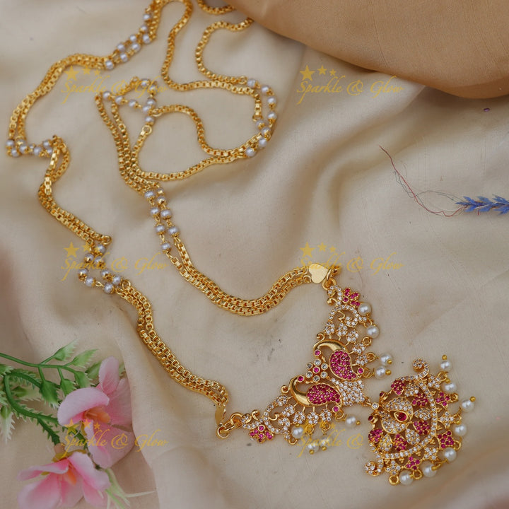 Elegant Long Gold Necklace - Perfect for Festive Glamour