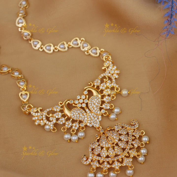 Exquisite Gold-Plated Peacock Necklace for Festivals