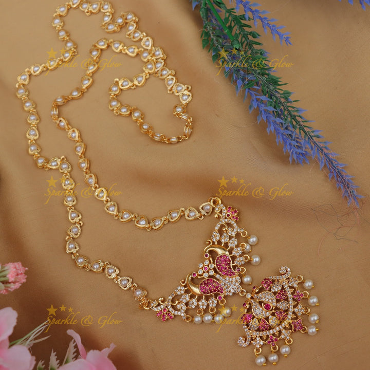 Exquisite Gold-Plated Peacock Necklace for Festivals