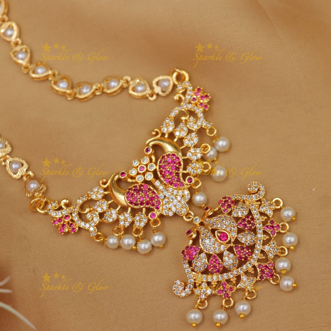 Exquisite Gold-Plated Peacock Necklace for Festivals