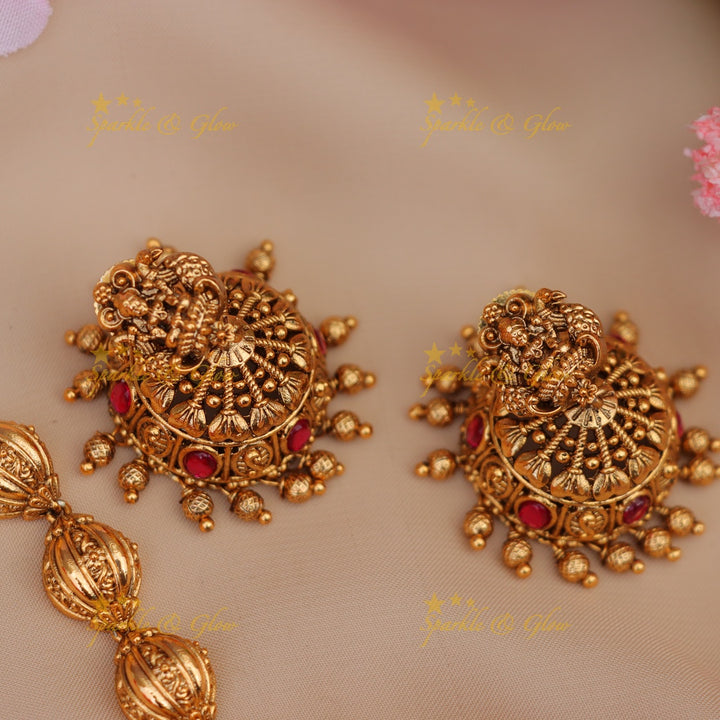Exquisite Jadau Kundan Peacock Haram Necklace