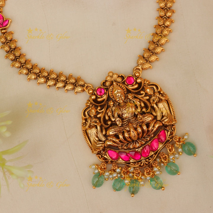 Elegant Jadau Kundan Mango Haram Necklace