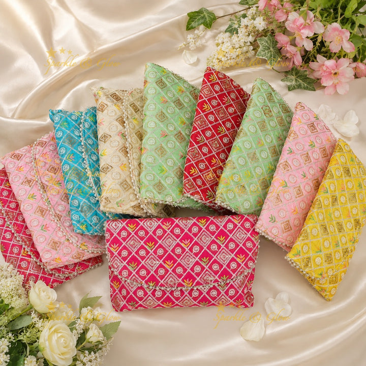 Elegant Chikankari Festive Gift Bags Collection set of 10
