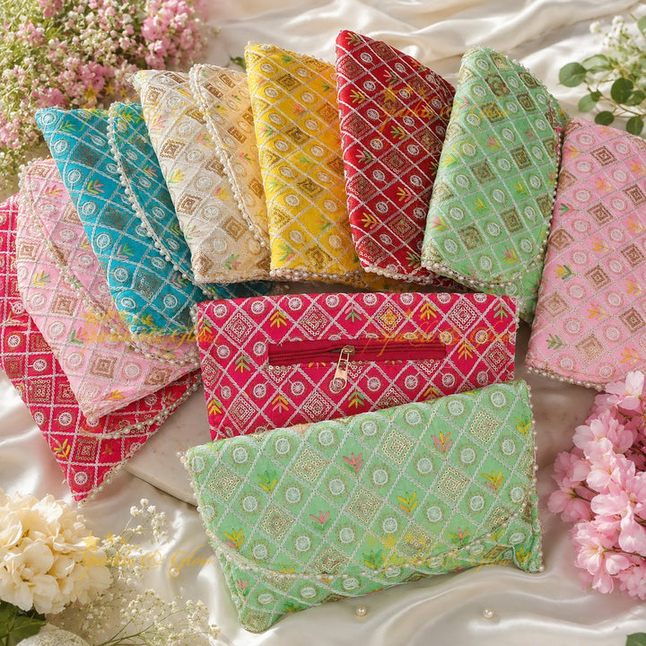 Elegant Chikankari Festive Gift Bags Collection set of 10