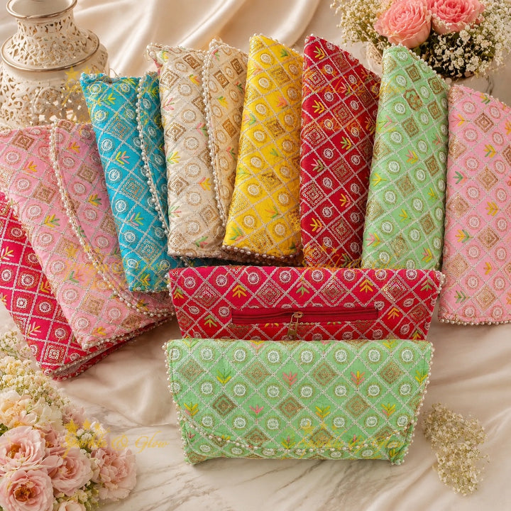 Elegant Chikankari Festive Gift Bags Collection set of 10