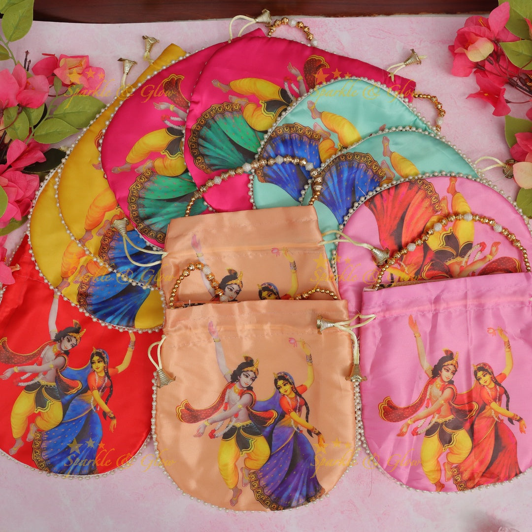 Exquisite Radha Krishna Potli Bags - Festive Essentials Set 0f 10