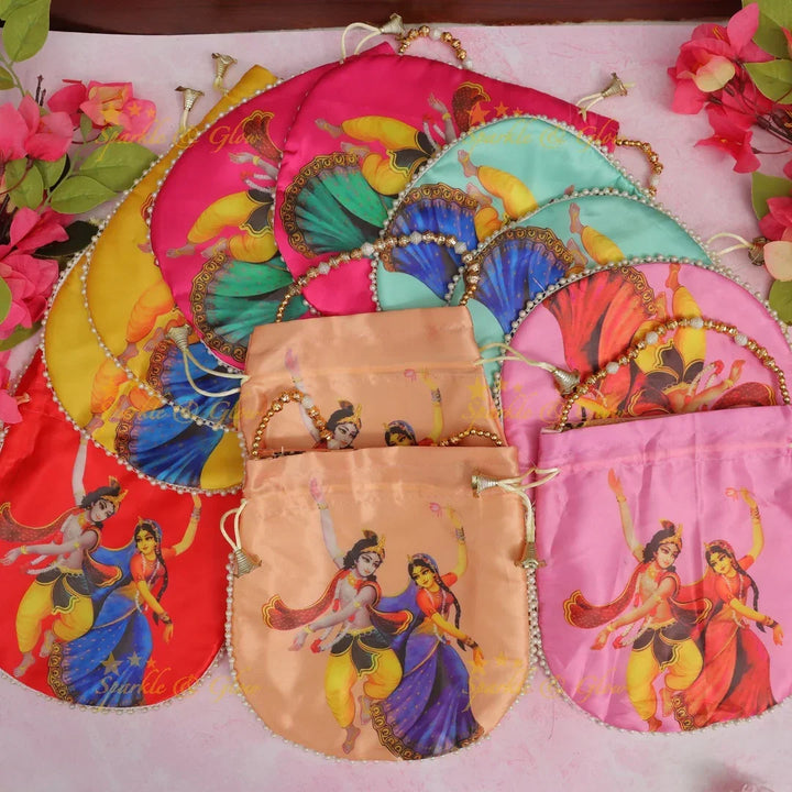 Exquisite Radha Krishna Potli Bags - Festive Essentials Set 0f 10