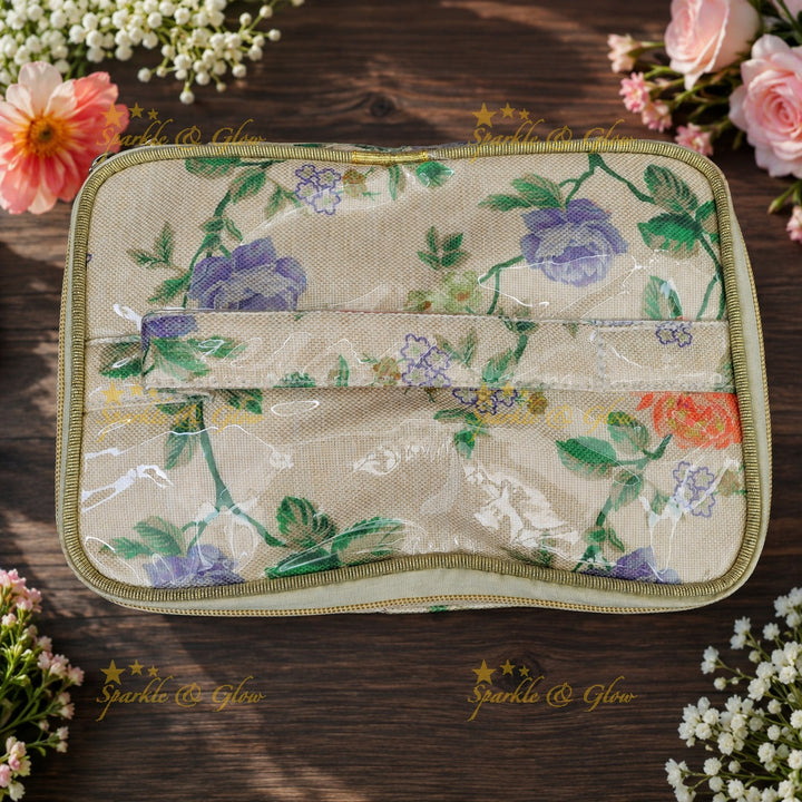 Elegant Floral Jewellery Organizer Bag for Festivals