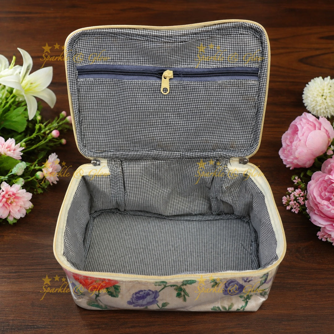 Elegant Floral Jewellery Organizer Bag for Festivals