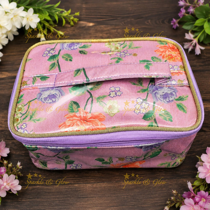 Elegant Floral Jewellery Organizer Bag for Festivals