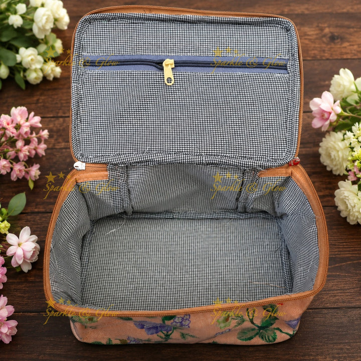 Elegant Floral Jewellery Organizer Bag for Festivals