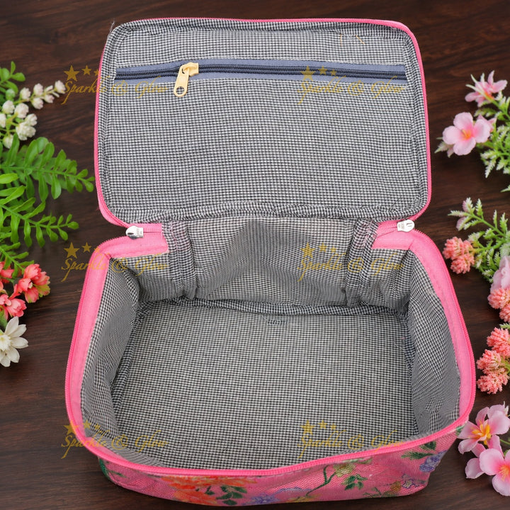 Elegant Floral Jewellery Organizer Bag for Festivals