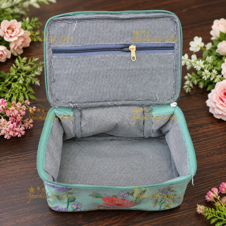 Elegant Floral Jewellery Organizer Bag for Festivals