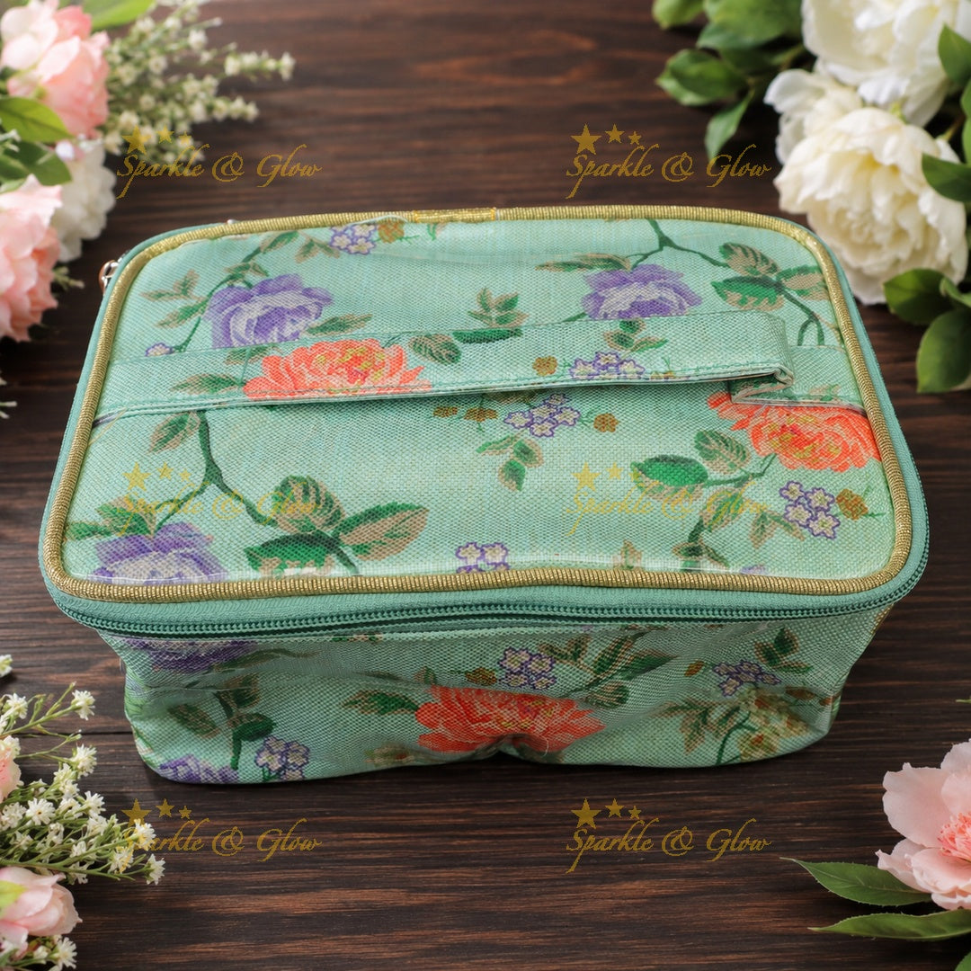 Elegant Floral Jewellery Organizer Bag for Festivals