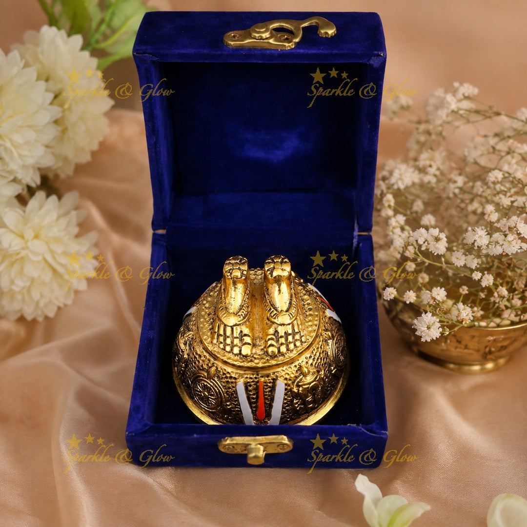 Elegant Lord Venkateshwara Feet Gold Gift Set Single PC