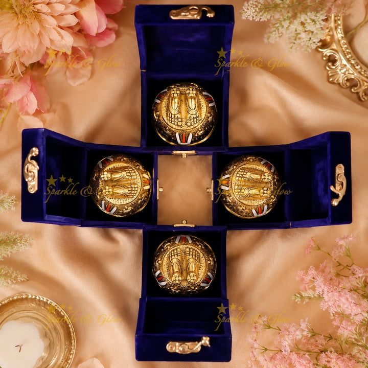 Elegant Lord Venkateshwara Feet Gold Gift Set Single PC