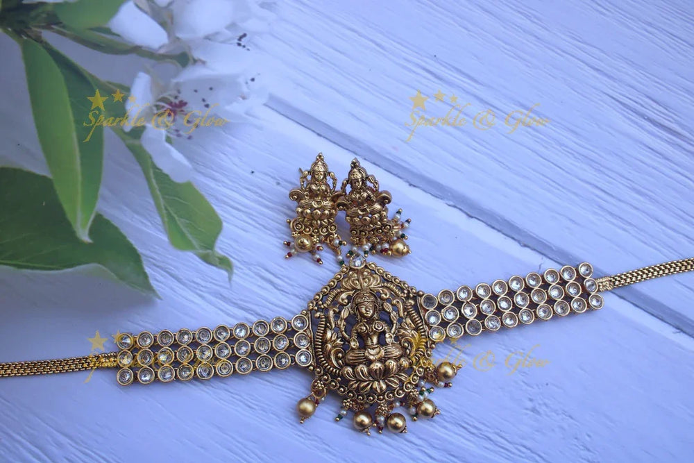 Elegant Lakshmi choker - Pink - Sparkle and Glow