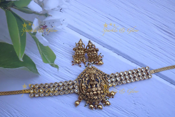Elegant Lakshmi choker - Pink - Sparkle and Glow