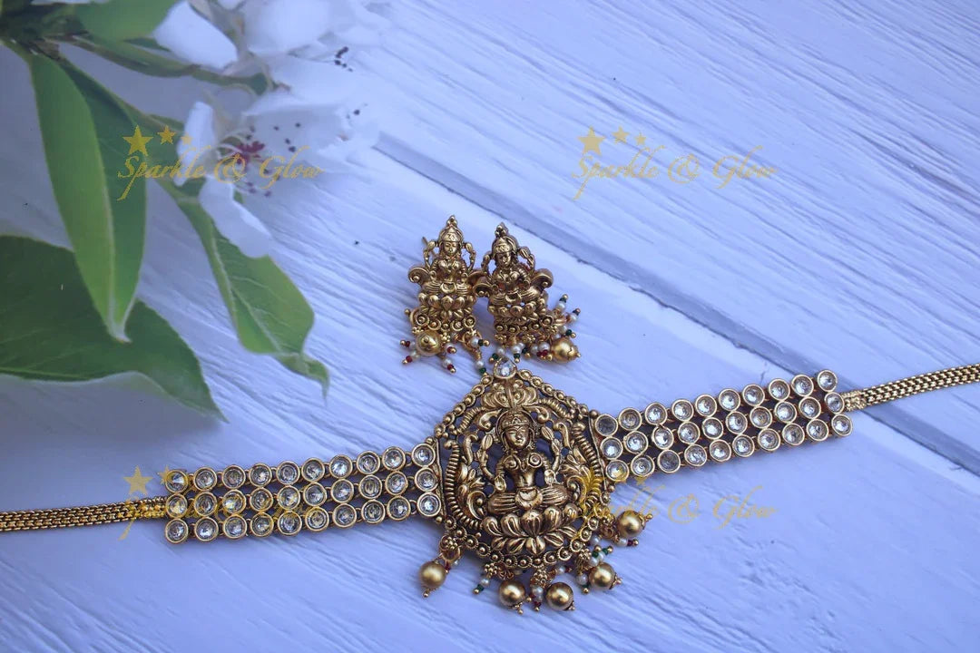 Elegant Lakshmi choker - Pink - Sparkle and Glow