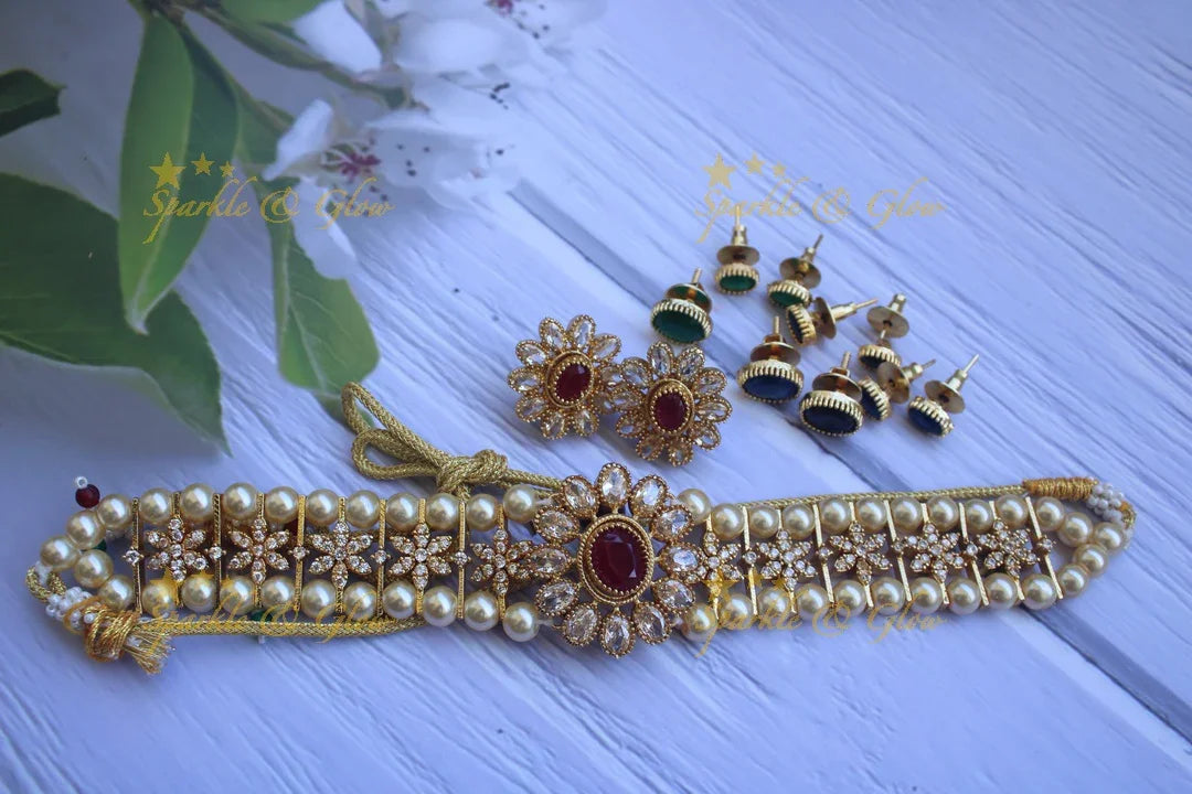 Premium Matte Interchangeable AD choker - Gold - Sparkle and Glow
