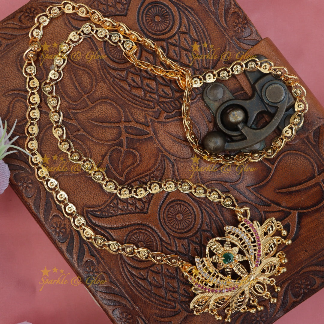 Elegant Micro Gold Lotus Pendant Necklace