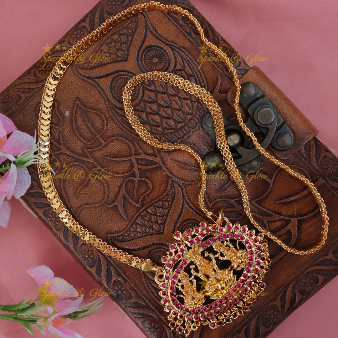 Exquisite Gold Lakshmi Pendant Necklace for Celebrations