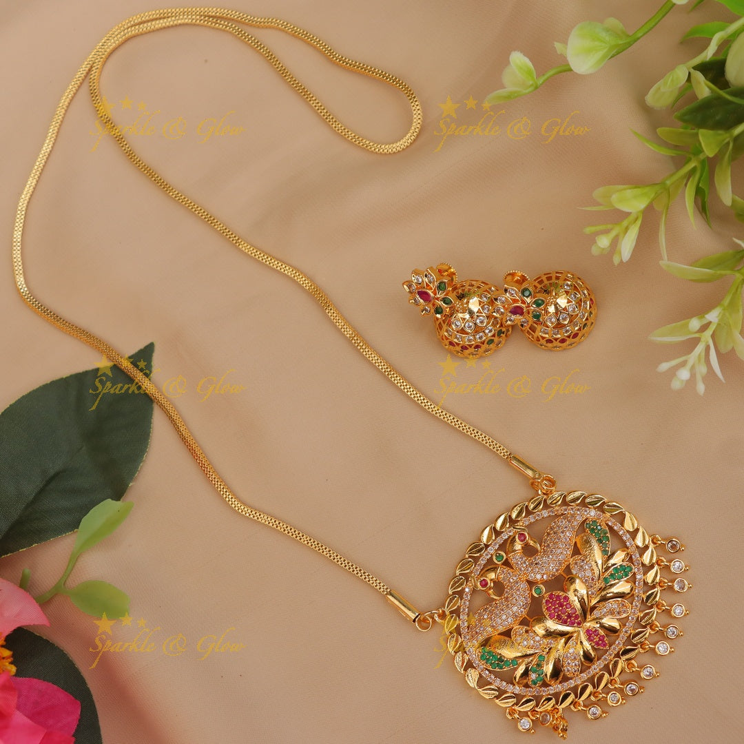 Stunning Gold Peacock Necklace for Wedding Elegance