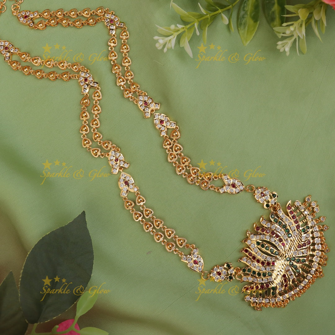 Exquisite Lotus Gold Long Necklace for Weddings