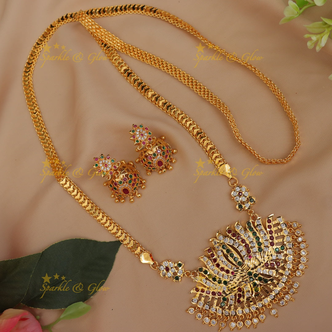 Exquisite Gold Lotus Necklace for Weddings & Festivities