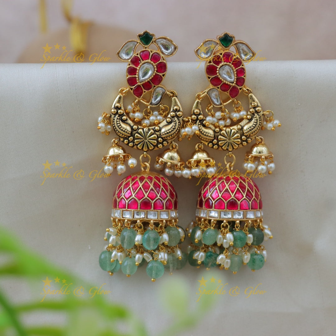 Exquisite Jadau Mango Design Jhumka Earrings | New Arrival