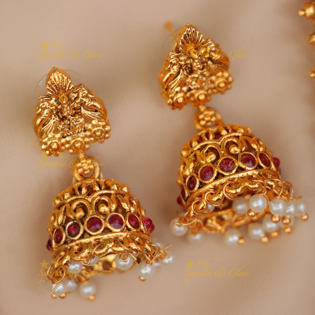 Exquisite Lakshmi Peacock Gold Necklace Set Online