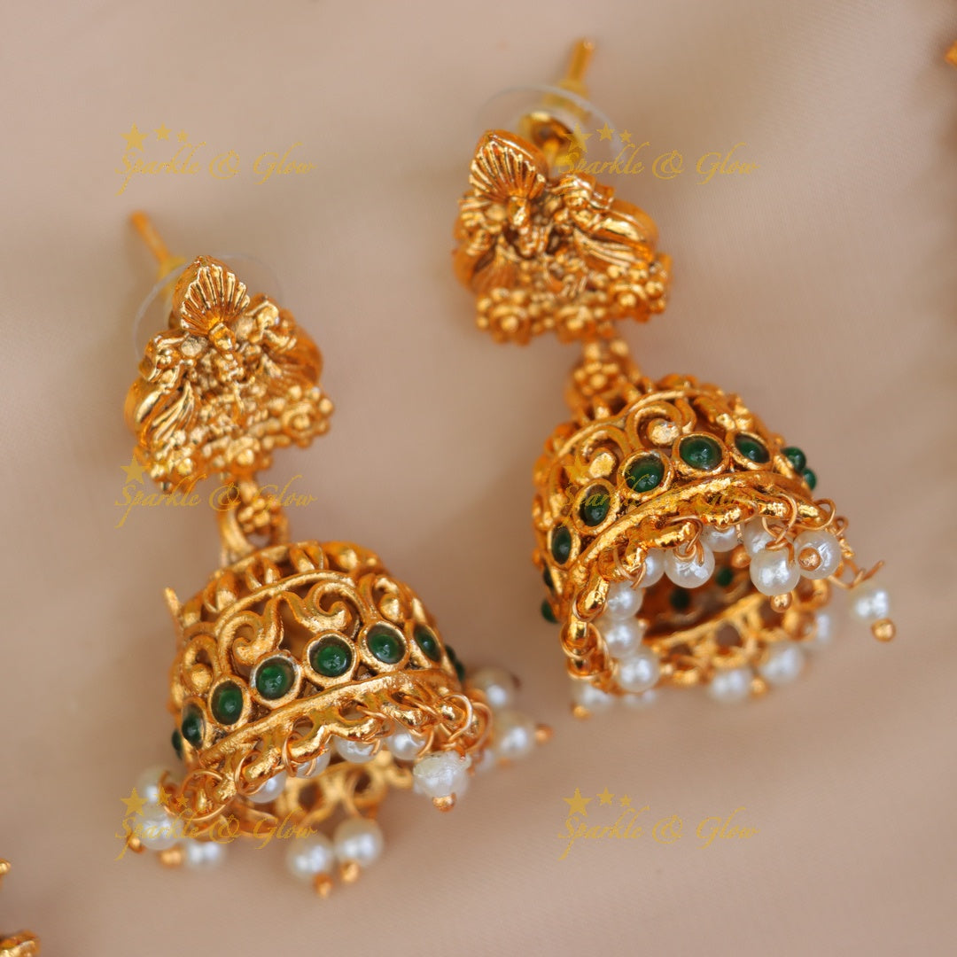 Exquisite Lakshmi Peacock Gold Necklace Set Online