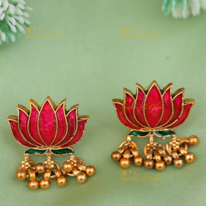 Lotus Meenakari Necklace - Elegant Wedding & Festive Jewel