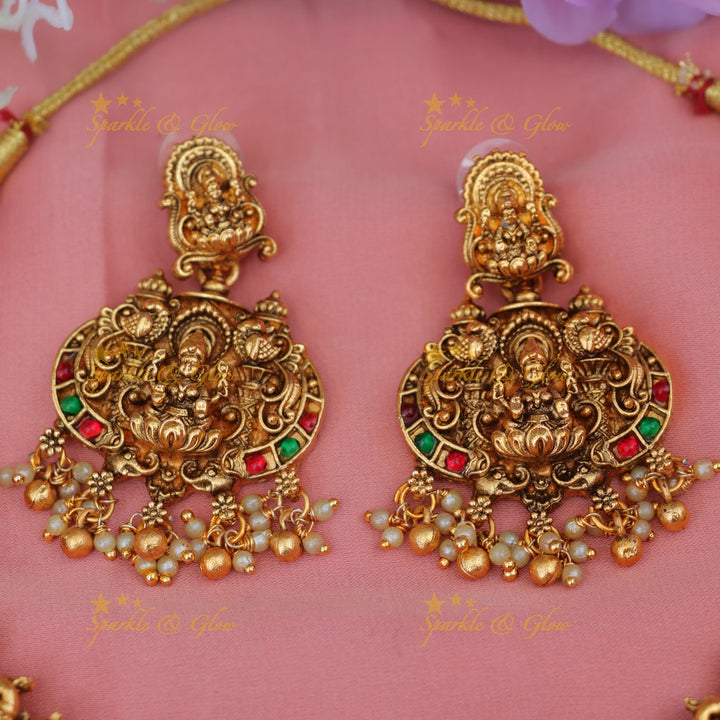 Exquisite Lakshmi Peacock Temple Bridal Jewelry Set